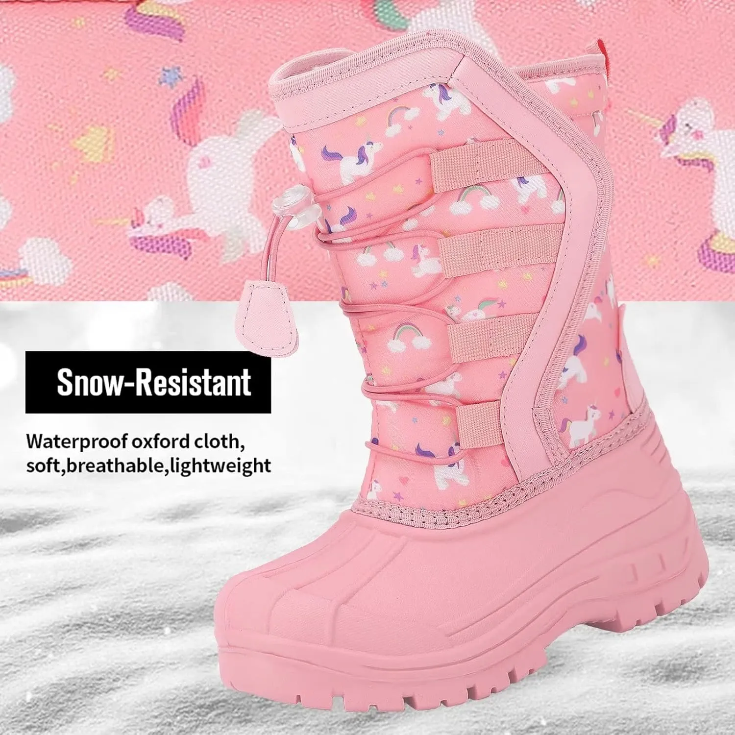 CIOR Kids Snow Boots for Boys Girls Toddler Winter Outdoor Boots Waterproof with Fur Lined(Toddler/Little Kids/Big Kid)