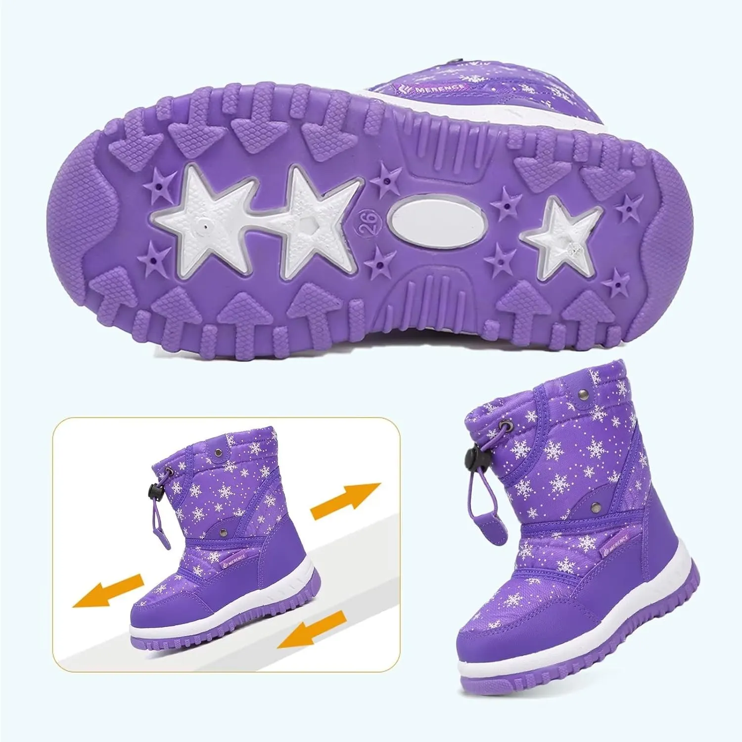 CIOR Winter Snow Boots for Boy and Girl Outdoor Waterproof with Fur Lined(Toddler/Little Kids)