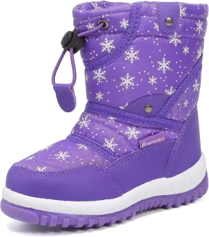 CIOR Winter Snow Boots for Boy and Girl Outdoor Waterproof with Fur Lined(Toddler/Little Kids)