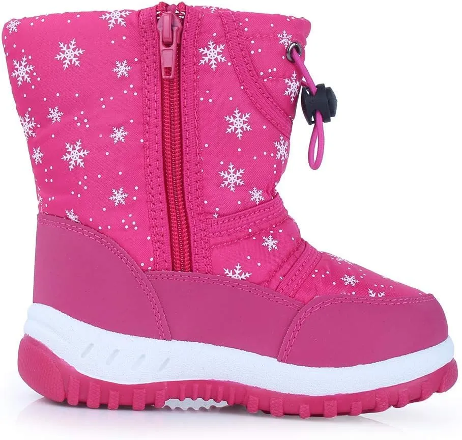 CIOR Winter Snow Boots for Boy and Girl Outdoor Waterproof with Fur Lined(Toddler/Little Kids)