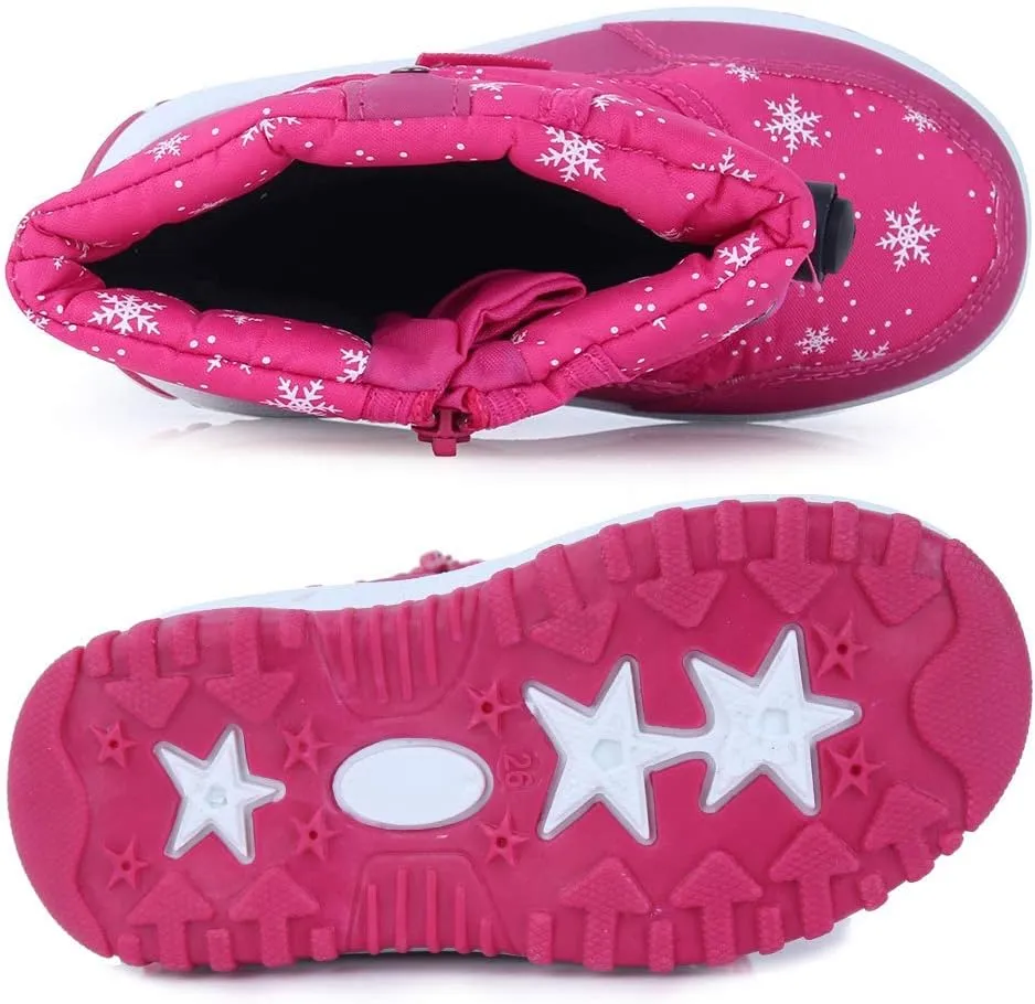 CIOR Winter Snow Boots for Boy and Girl Outdoor Waterproof with Fur Lined(Toddler/Little Kids)