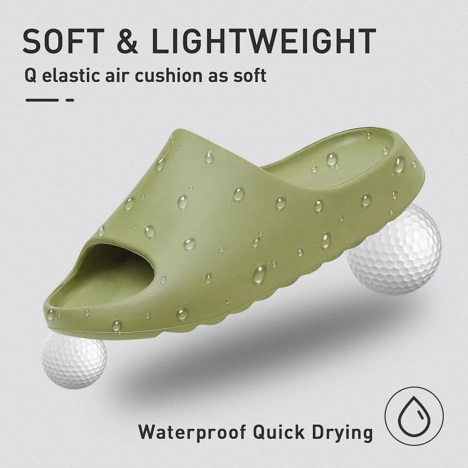 Cloud Slides for Women and Men, Platform Slides Slippers, Non-Slip Quick Drying Soft Lightweight Shower Shoes, Thick Sole Open Toe Slides Sandals for Indoor & Outdoor