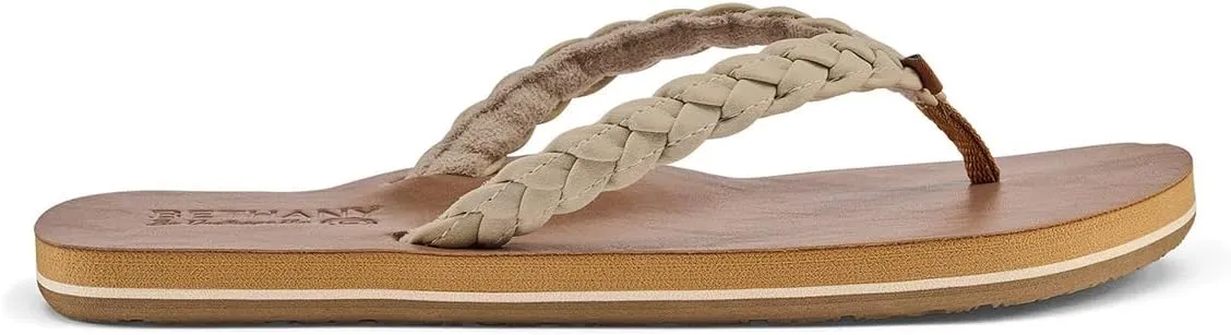 Cobian Braided Pacifica Soft Strap Beach Flip Flop Sandals for Women with Full Arch Support