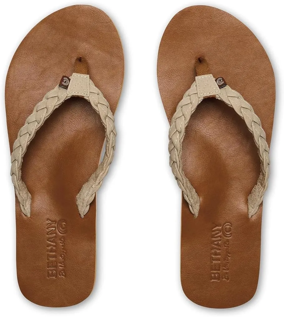 Cobian Braided Pacifica Soft Strap Beach Flip Flop Sandals for Women with Full Arch Support
