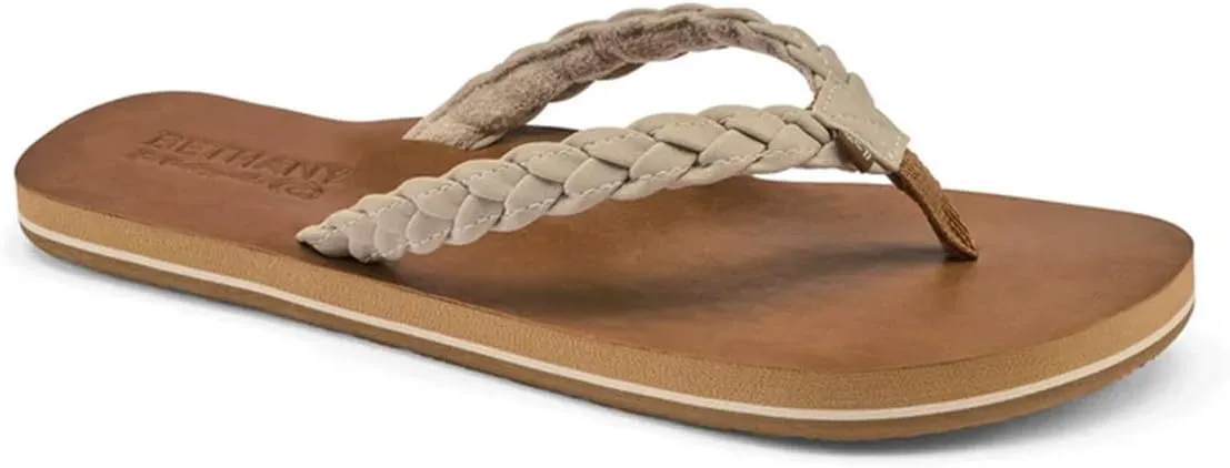 Cobian Braided Pacifica Soft Strap Beach Flip Flop Sandals for Women with Full Arch Support