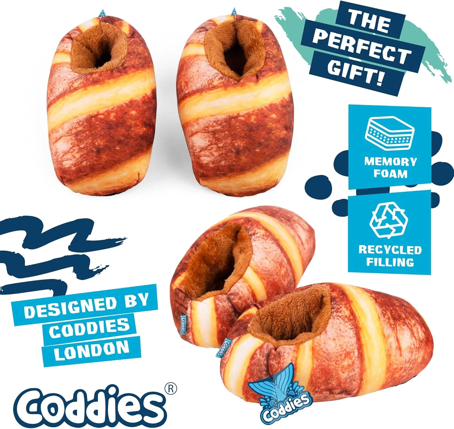 Coddies Loafers | Bread Slippers, Novelty Plush Slippers, Funny Gift for Men, Women & Kids