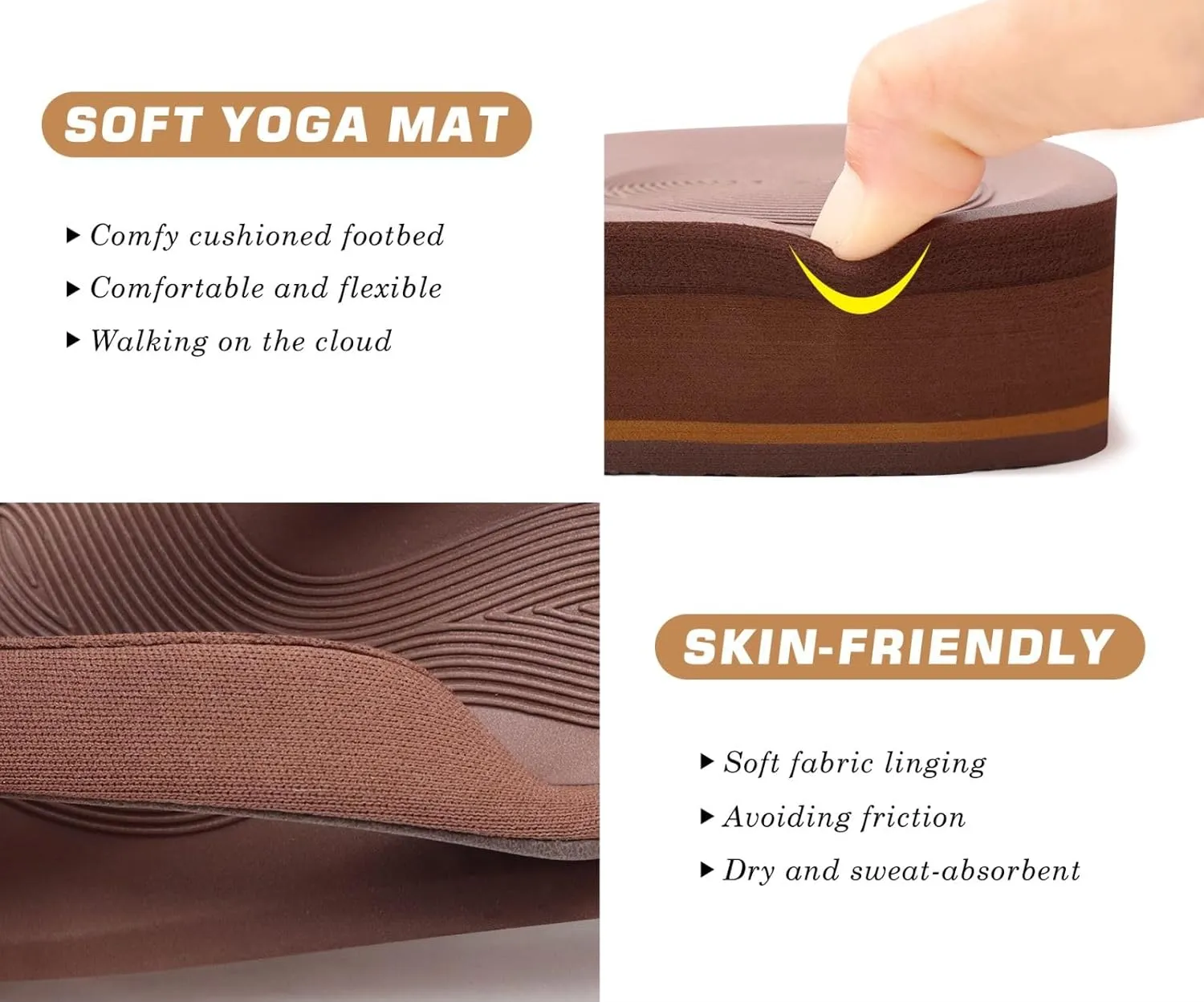 COFACE Flip Flops for Women With Comfortable Arch Support Ladies Fashion Platform Thong Sandals Soft Yoga Mat Sole For Beach/Indoor Outdoor