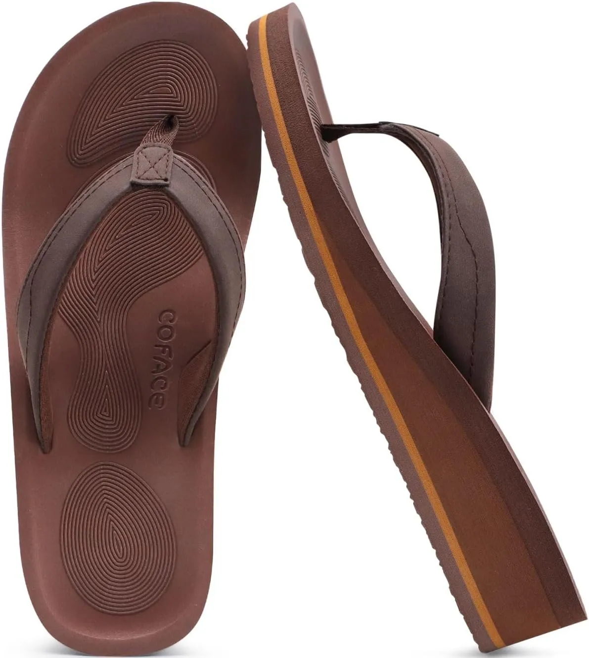 COFACE Flip Flops for Women With Comfortable Arch Support Ladies Fashion Platform Thong Sandals Soft Yoga Mat Sole For Beach/Indoor Outdoor