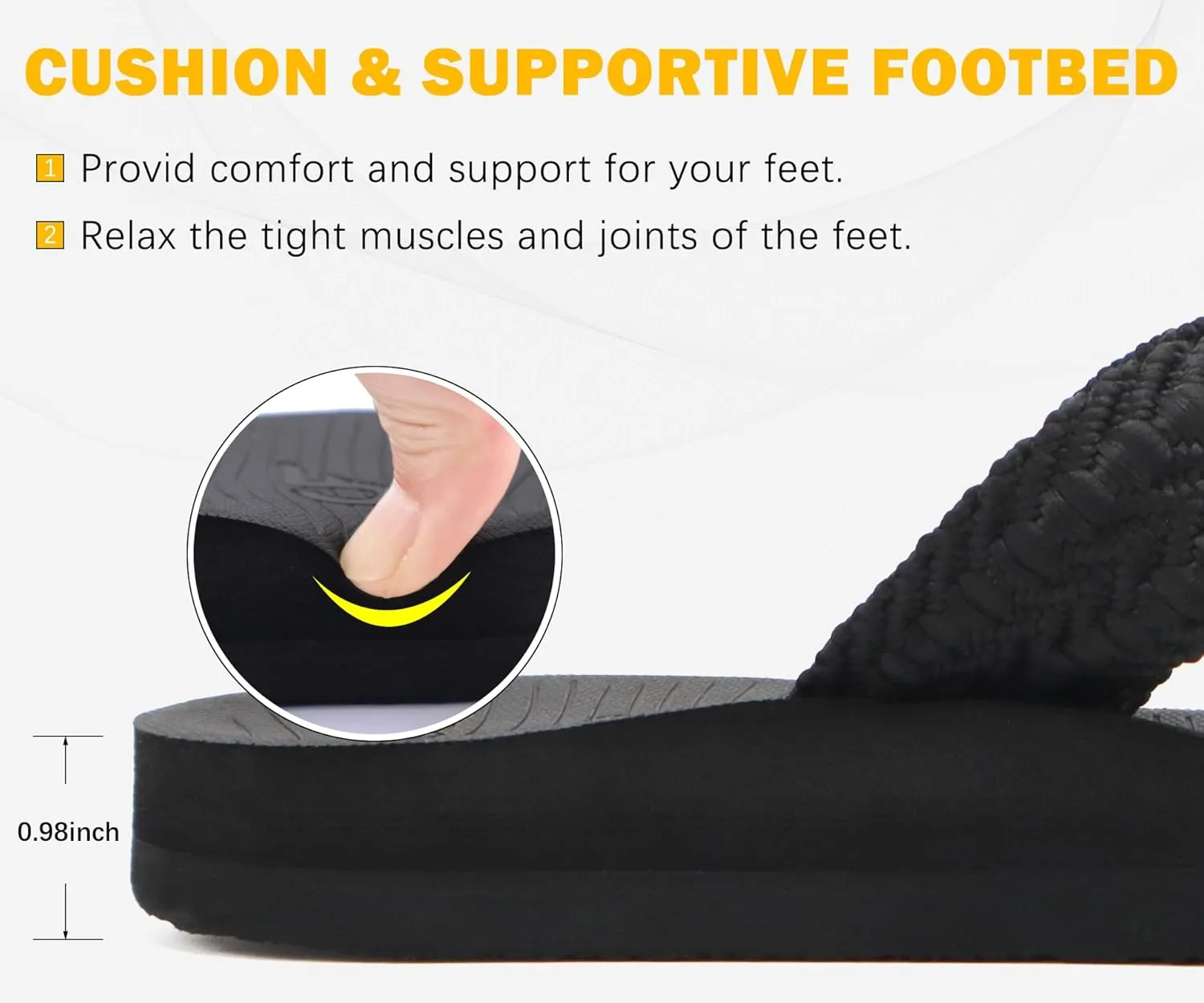 COFACE Womens Orthopedic Sandals Comfortable Orthotic Soft Cushion Recovery Plantar Fasciitis Walking Slip On Ladies Cloud Cross Slides for Woman Size 5-11