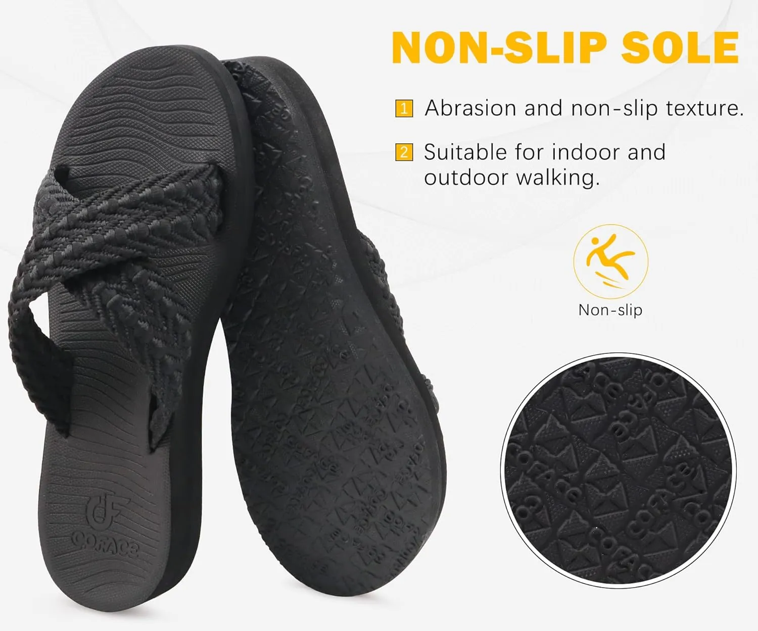 COFACE Womens Orthopedic Sandals Comfortable Orthotic Soft Cushion Recovery Plantar Fasciitis Walking Slip On Ladies Cloud Cross Slides for Woman Size 5-11
