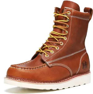 CONRAD Men's Moc Toe Safety Work Boots: 6" & 8" Soft Toe, Composite Toe, Waterproof, Slip Resistant, Puncture-proof EH Safety Boots