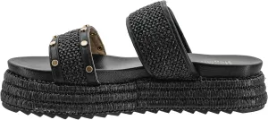 Corkys Footwear Women's Walk Of Shame Sandals - Comfortable 1.5-inch Platform and a Soft Insole Designed for All-Day Wear, Two Chic Straps and Raffia Wrapped Outsole