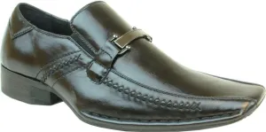 CORONADO Men's Dress Shoes BROOK Fashion Loafer Style with a Point Bicycle Toe and Leather Lining Black 8M