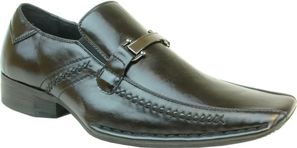 CORONADO Men's Dress Shoes BROOK Fashion Loafer Style with a Point Bicycle Toe and Leather Lining Black 8M