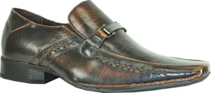 CORONADO Men's Dress Shoes BROOK Fashion Loafer Style with a Point Bicycle Toe and Leather Lining Brown 7.5M
