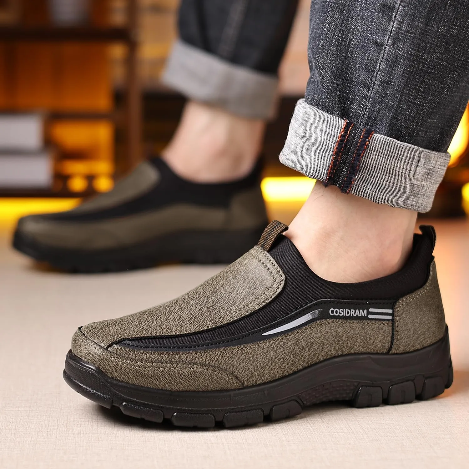 COSIDRAM Mens Casual Shoes Loafers Slip on Moccasin Comfort Soft Lightweight Daily Flats Sneakers