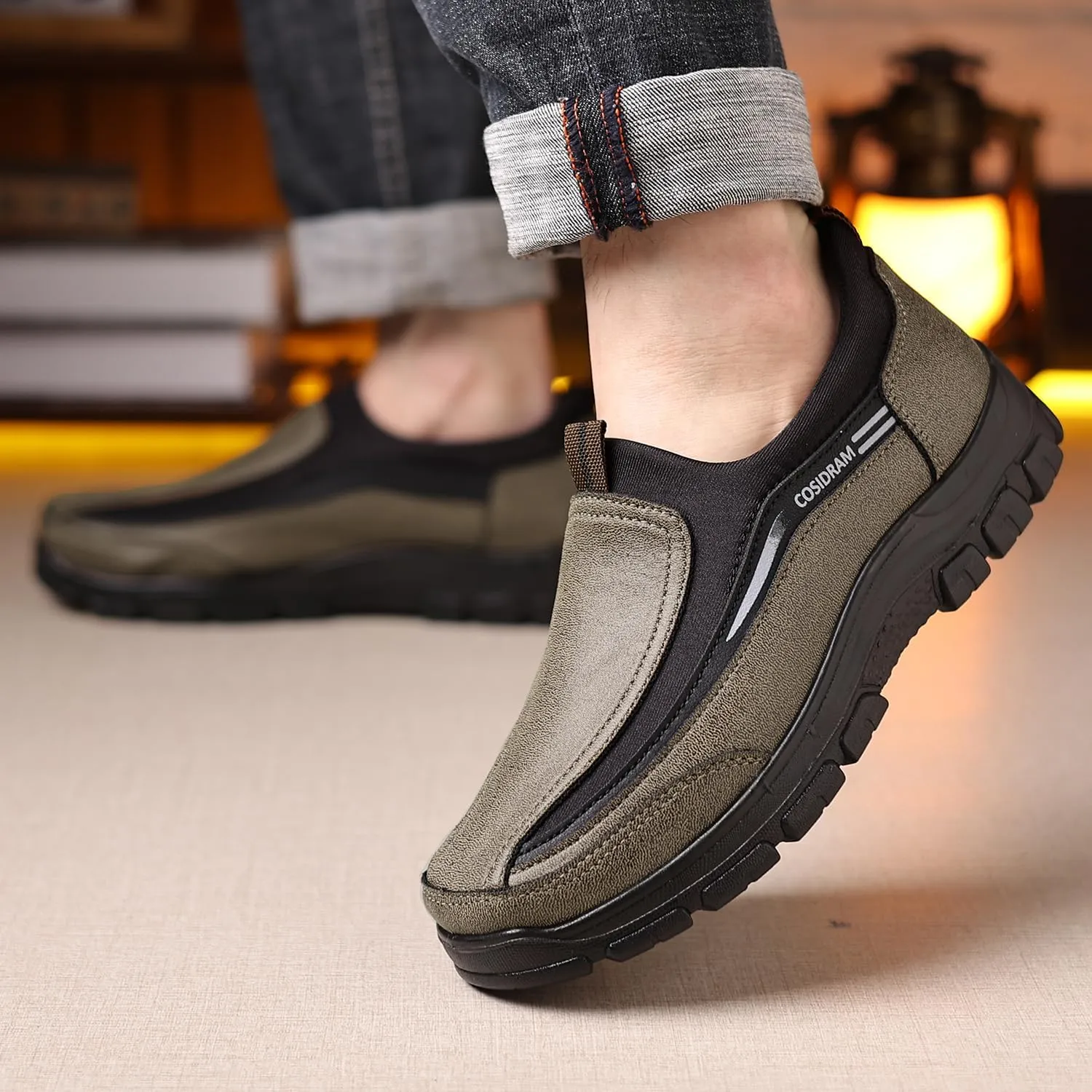 COSIDRAM Mens Casual Shoes Loafers Slip on Moccasin Comfort Soft Lightweight Daily Flats Sneakers