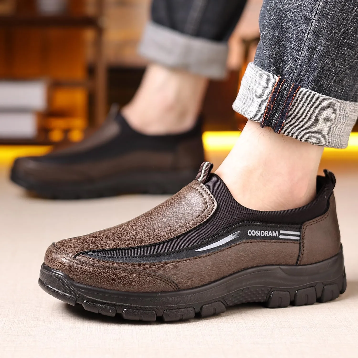 COSIDRAM Mens Casual Shoes Loafers Slip on Moccasin Comfort Soft Lightweight Daily Flats Sneakers
