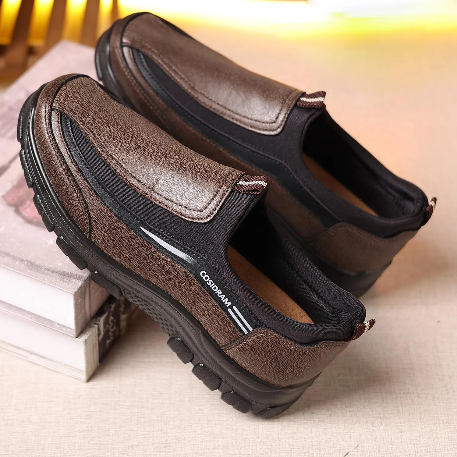 COSIDRAM Mens Casual Shoes Loafers Slip on Moccasin Comfort Soft Lightweight Daily Flats Sneakers