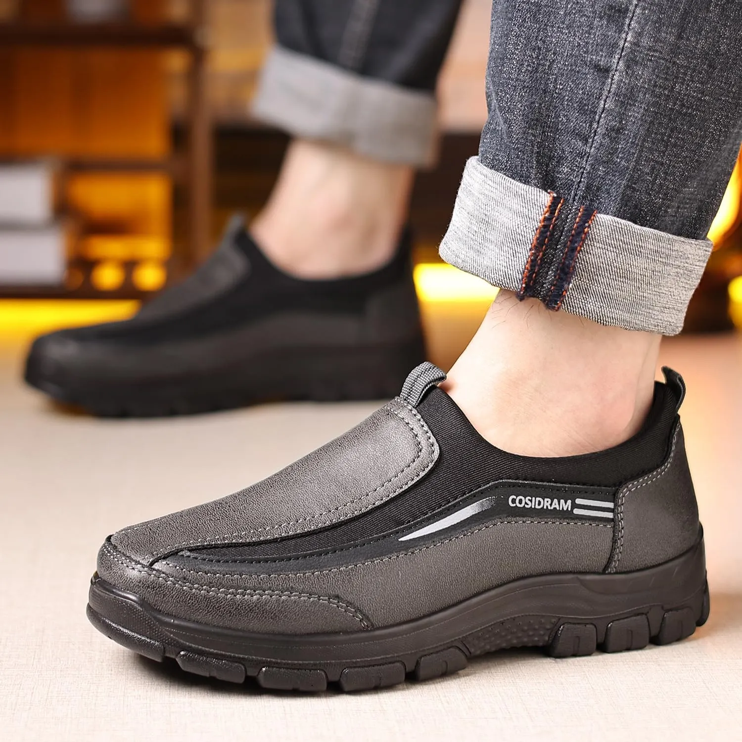 COSIDRAM Mens Casual Shoes Loafers Slip on Moccasin Comfort Soft Lightweight Daily Flats Sneakers