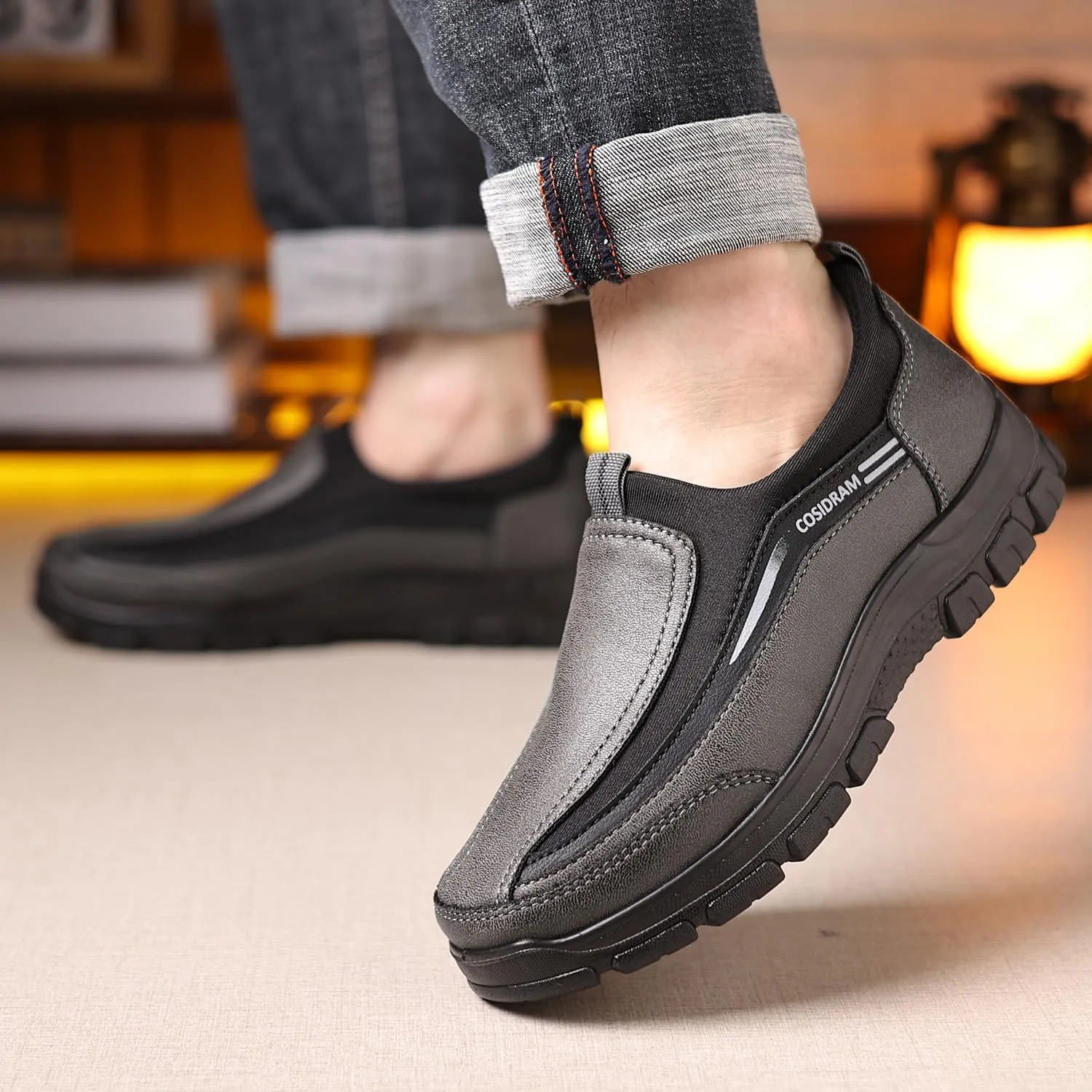 COSIDRAM Mens Casual Shoes Loafers Slip on Moccasin Comfort Soft Lightweight Daily Flats Sneakers