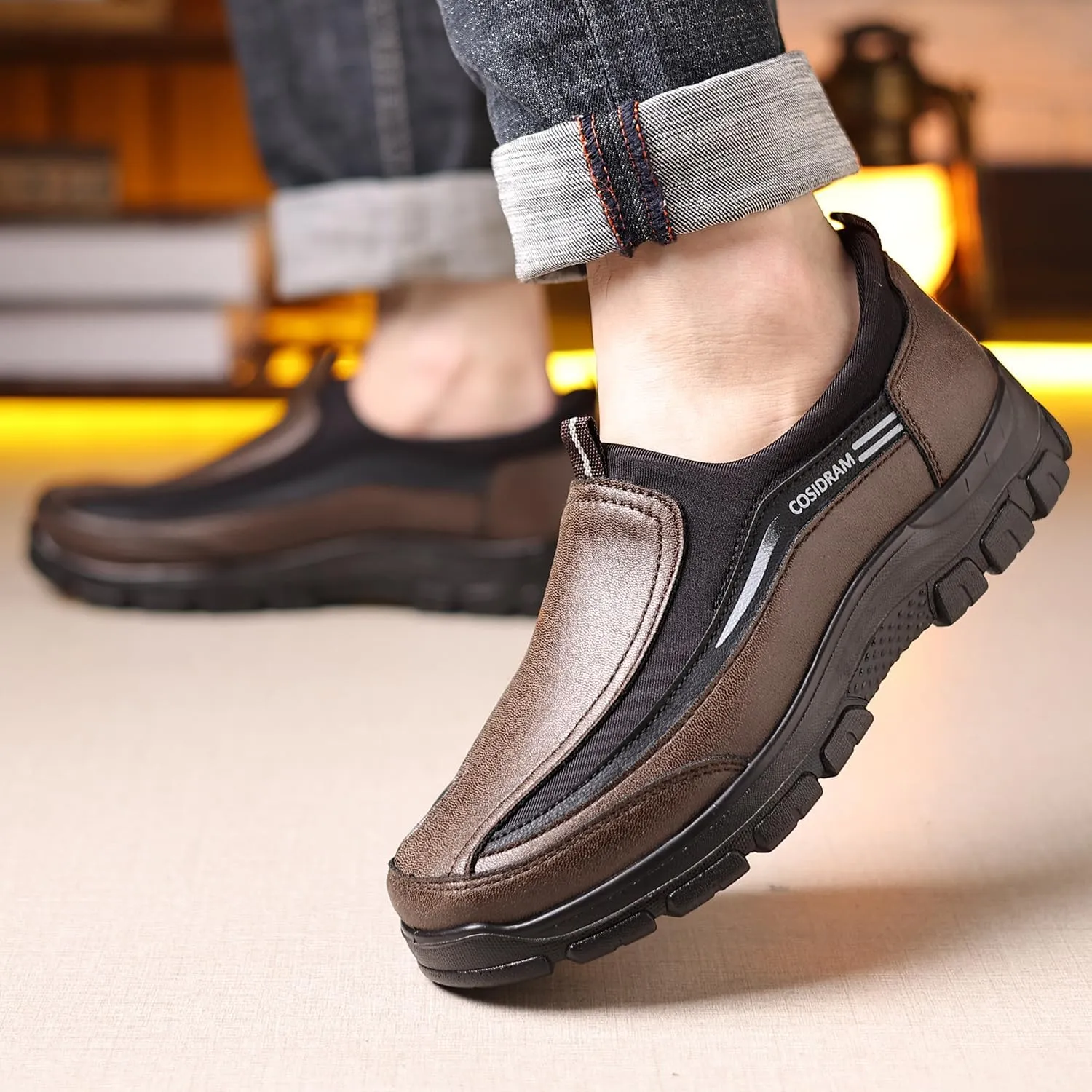 COSIDRAM Mens Casual Shoes Loafers Slip on Moccasin Comfort Soft Lightweight Daily Flats Sneakers