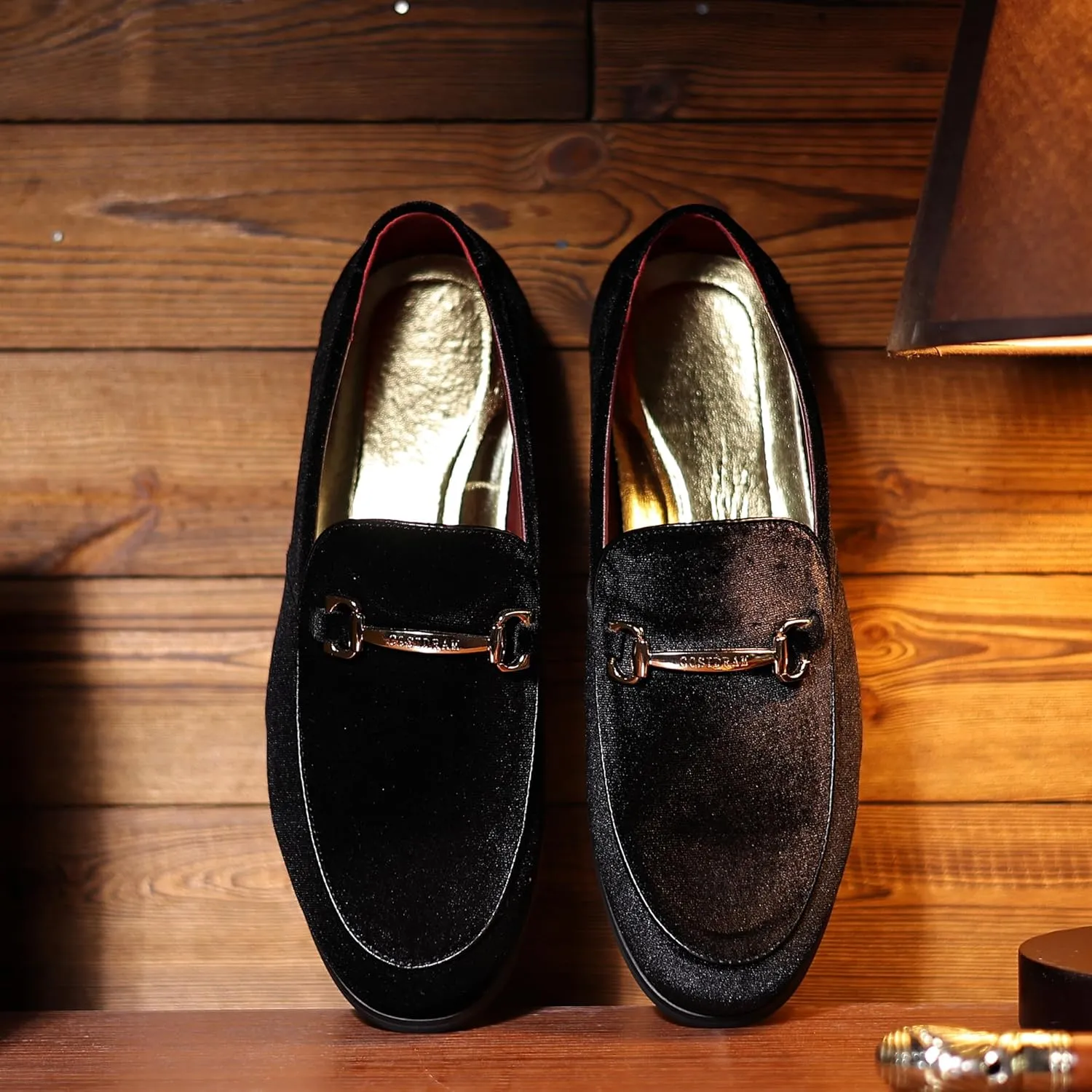 COSIDRAM Mens Dress Shoes Loafers Business Classic Suede Luxury Copper Chain Party Wedding Moccasins for Male