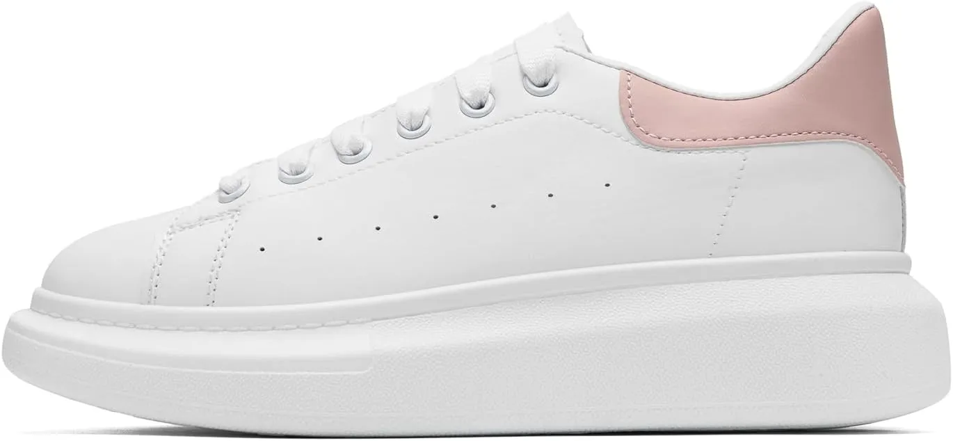 COVS Platform White Sneakers for Women, Women's Fashion Sneakers, Leather Sneakers for Women Unisex Height Increase Shoes
