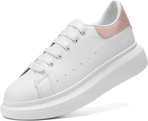 COVS Platform White Sneakers for Women, Women's Fashion Sneakers, Leather Sneakers for Women Unisex Height Increase Shoes