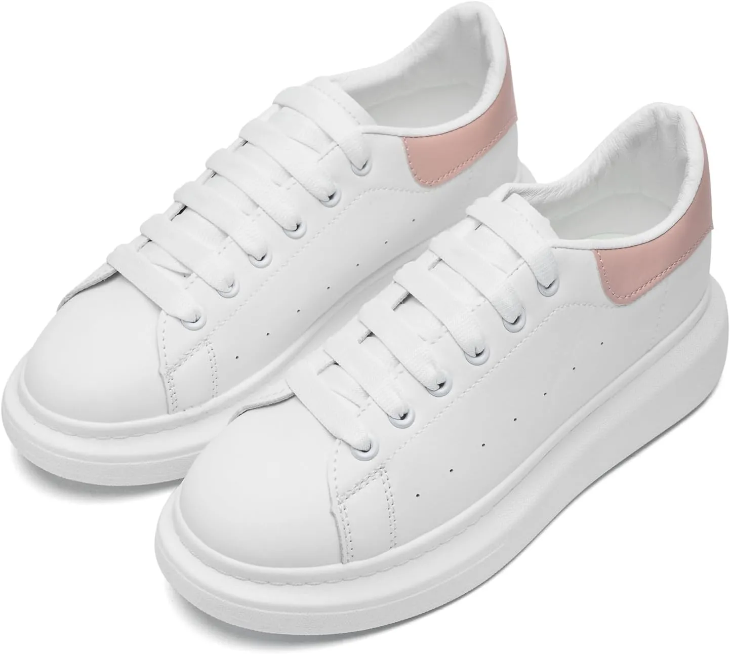 COVS Platform White Sneakers for Women, Women's Fashion Sneakers, Leather Sneakers for Women Unisex Height Increase Shoes