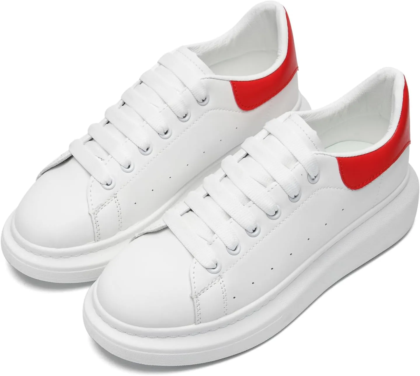 COVS Platform White Sneakers for Women, Women's Fashion Sneakers, Leather Sneakers for Women Unisex Height Increase Shoes