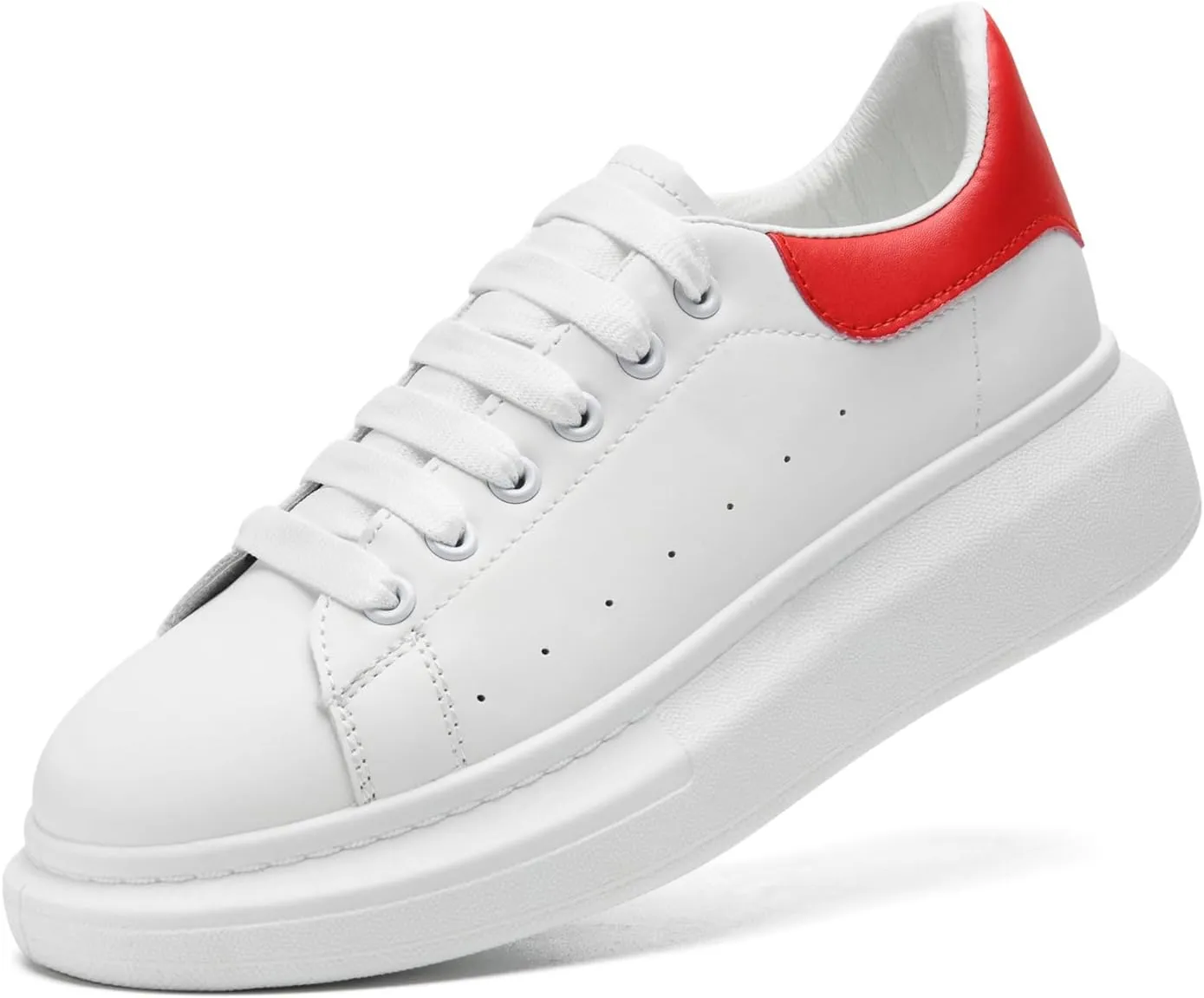 COVS Platform White Sneakers for Women, Women's Fashion Sneakers, Leather Sneakers for Women Unisex Height Increase Shoes