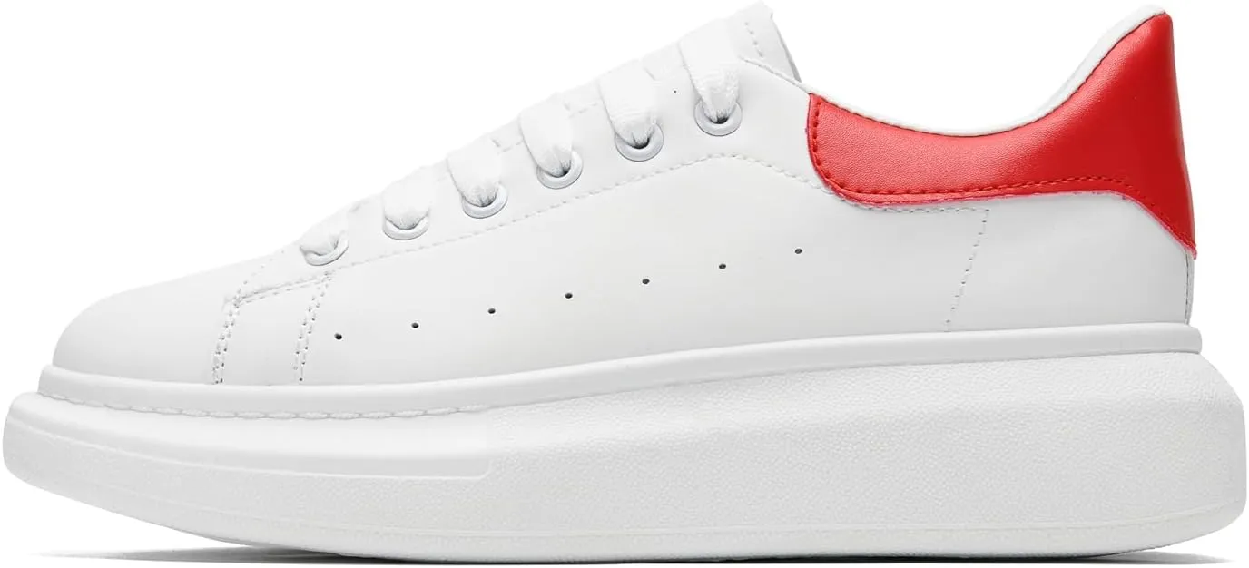 COVS Platform White Sneakers for Women, Women's Fashion Sneakers, Leather Sneakers for Women Unisex Height Increase Shoes