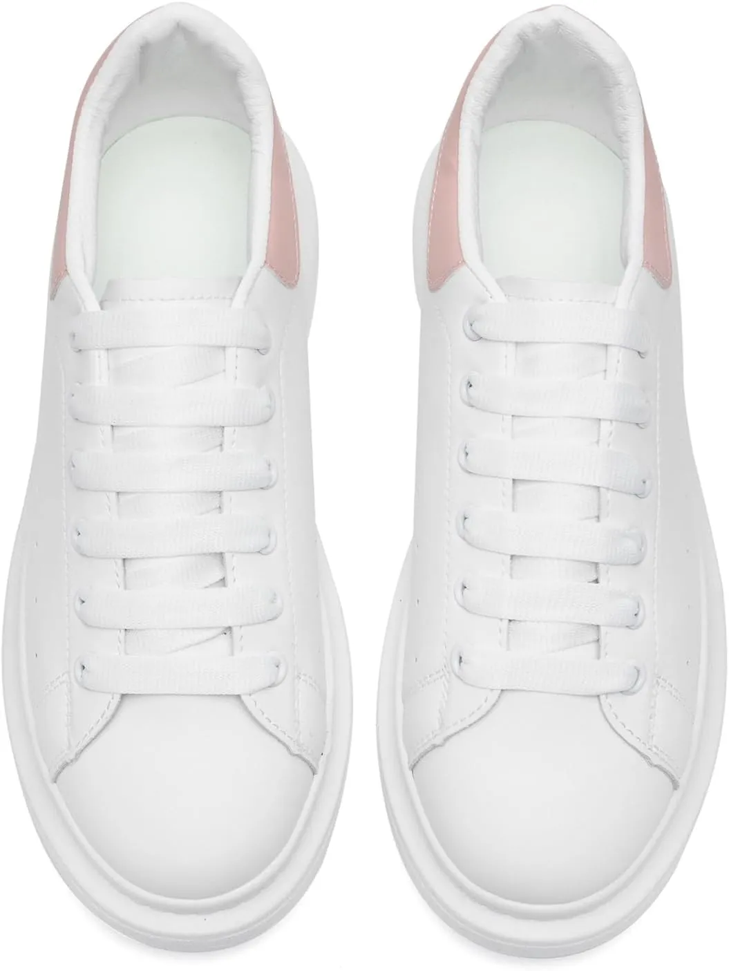 COVS Platform White Sneakers for Women, Women's Fashion Sneakers, Leather Sneakers for Women Unisex Height Increase Shoes