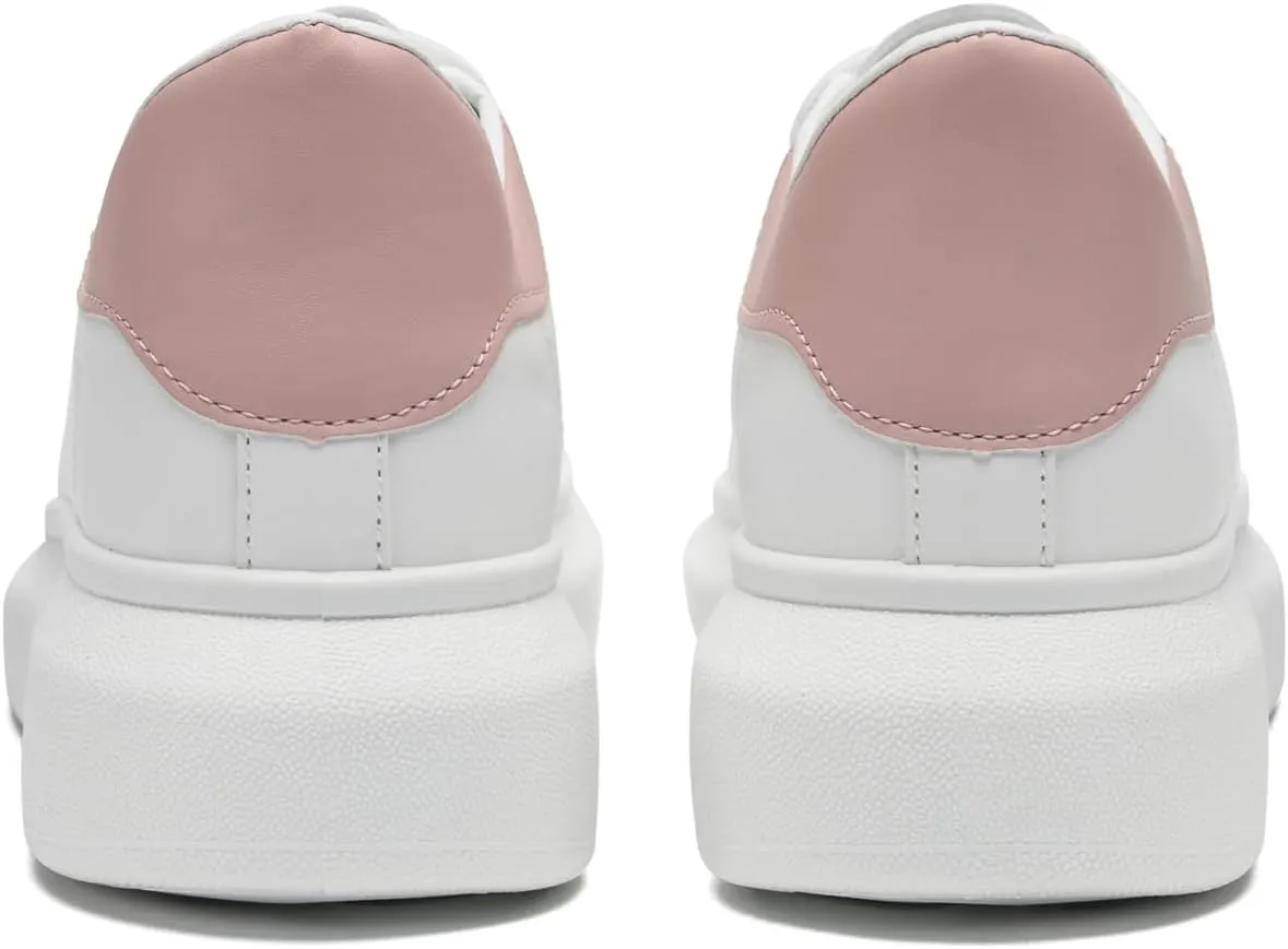 COVS Platform White Sneakers for Women, Women's Fashion Sneakers, Leather Sneakers for Women Unisex Height Increase Shoes