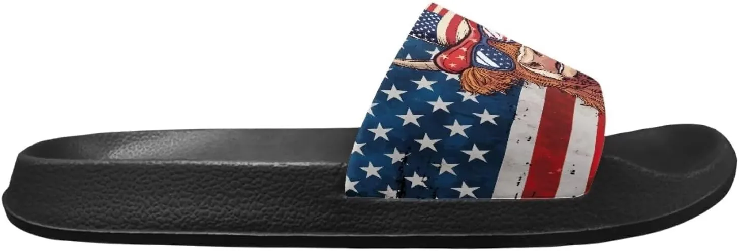 Cow Slippers Slip On Womens Flats Sandals Summer Beach Sandal for Lady Comfort Soft Footbed House Slipper