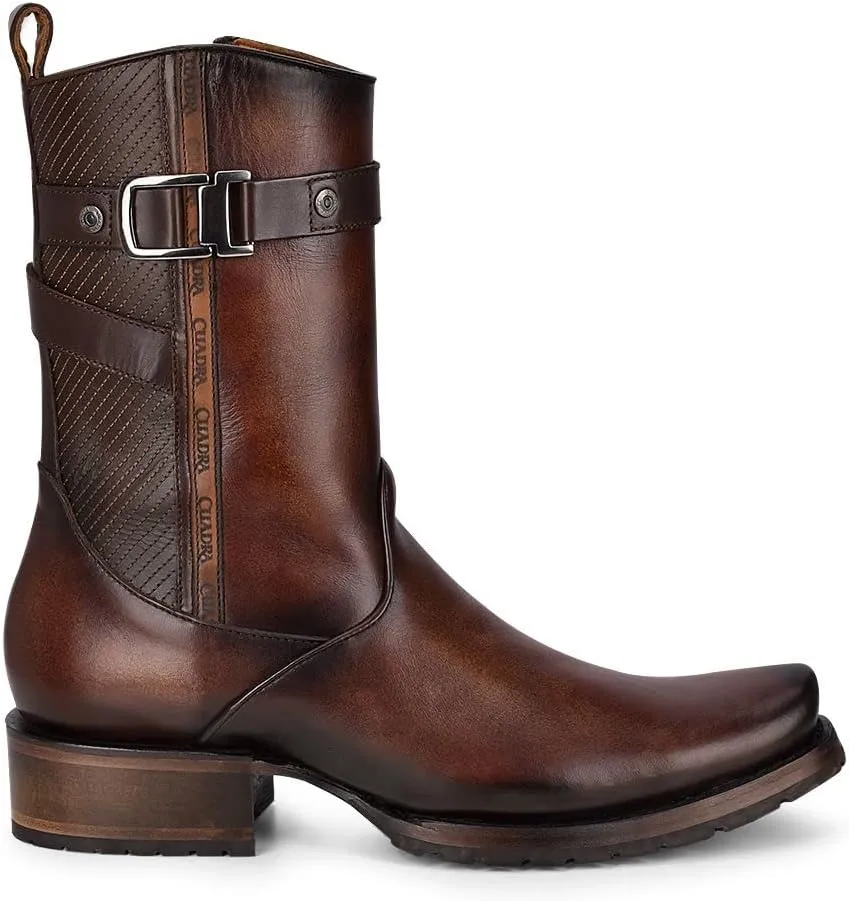 Cuadra Men's Boot in Bovine Leather Black with Zipper, 1J2JRS