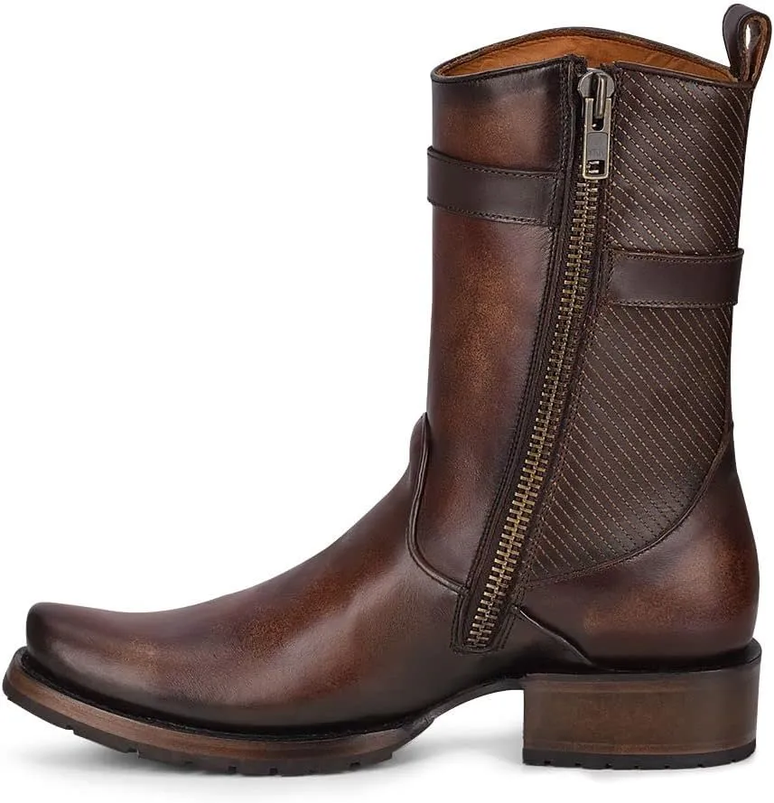 Cuadra Men's Boot in Bovine Leather Black with Zipper, 1J2JRS