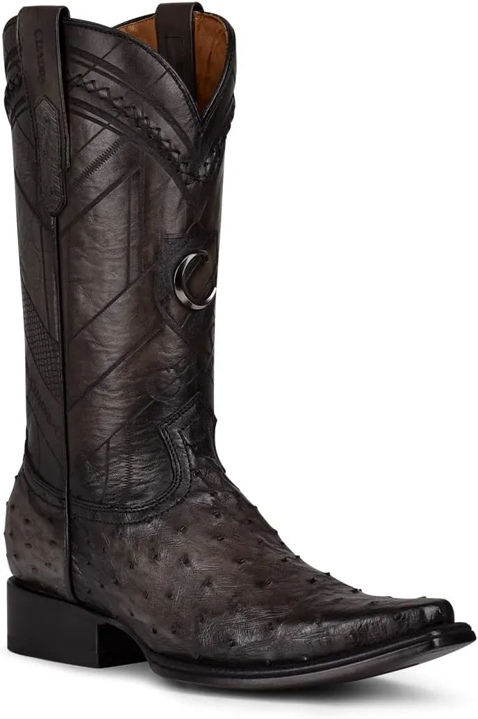 Cuadra Men's Cowboy Boot in Genuine Ostrich Leather Brown
