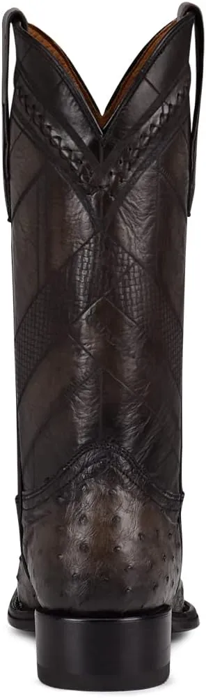 Cuadra Men's Cowboy Boot in Genuine Ostrich Leather Brown