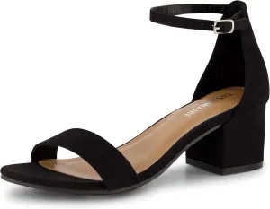 CUSHIONAIRE Women's Alba one band mid block heel sandal  Memory Foam, Wide Widths Available