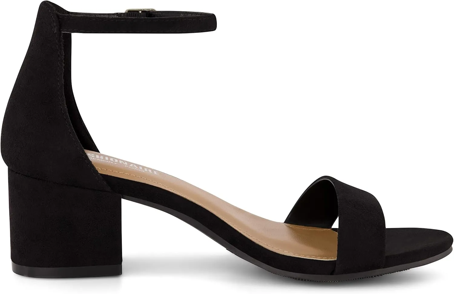 CUSHIONAIRE Women's Alba one band mid block heel sandal  Memory Foam, Wide Widths Available