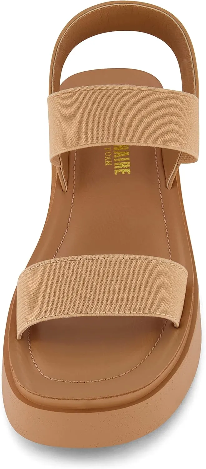 CUSHIONAIRE Women's Pilar stretch platform sandal with  Memory Foam