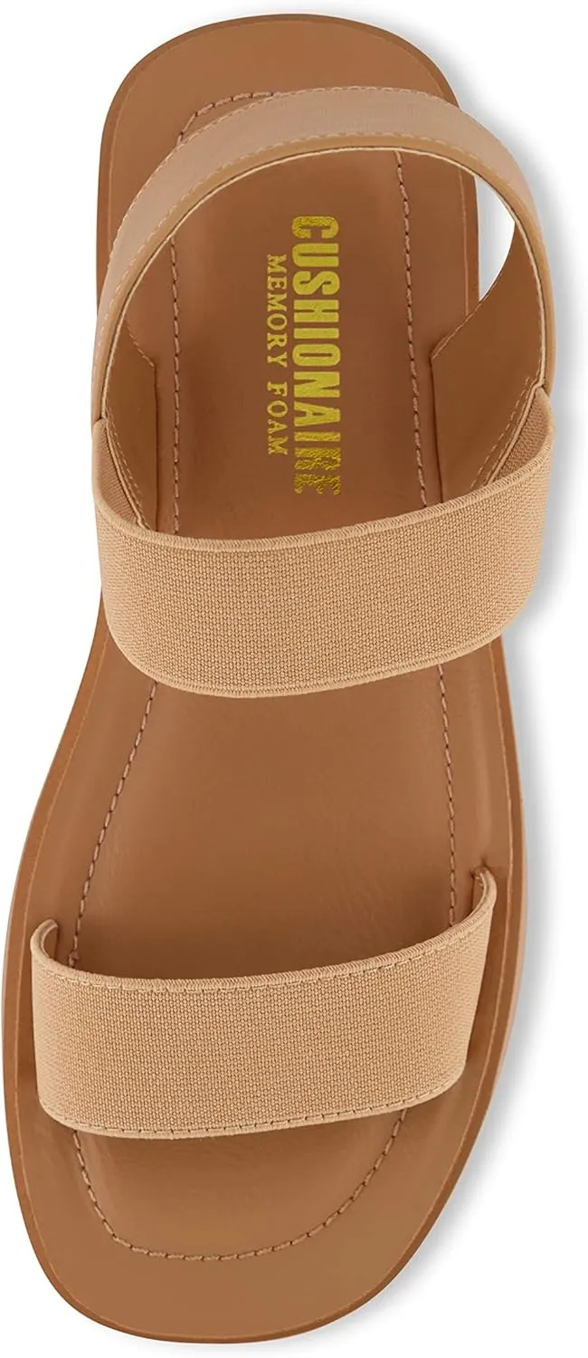 CUSHIONAIRE Women's Pilar stretch platform sandal with  Memory Foam