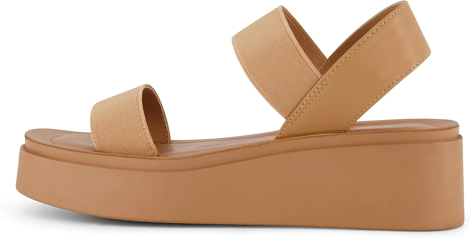 CUSHIONAIRE Women's Pilar stretch platform sandal with  Memory Foam