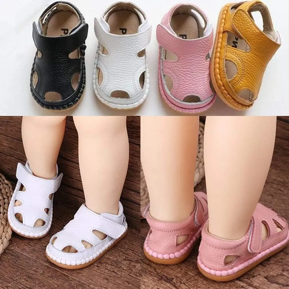 DADAWEN Baby Boys Girls Summer Lightweight Soft Sole Closed-Toe Outdoor Leather Athletic Sandals
