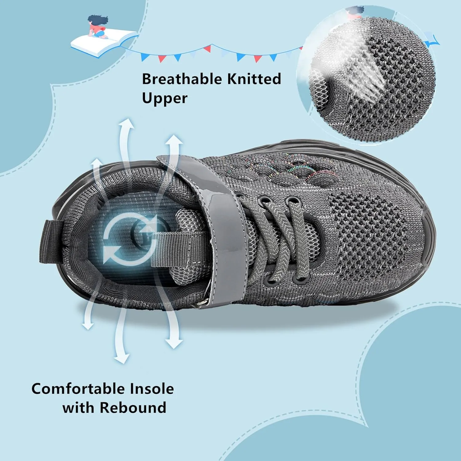 DADAWEN Toddler/Little Kid Sneakers for Boys Girls Lightweight Breathable Sports Athletic Running Tennis Shoes