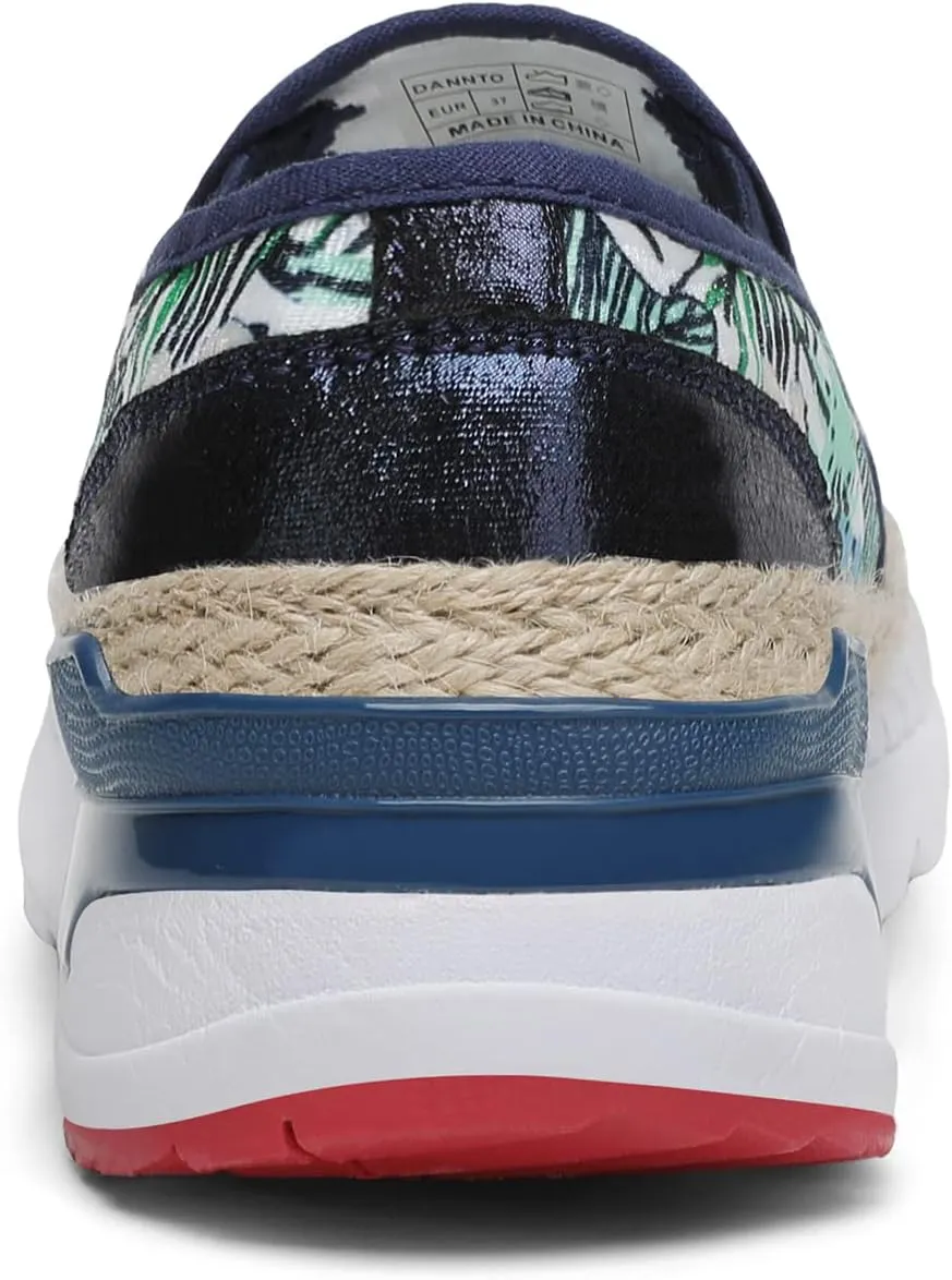 Dannto Women's Art Loafers Embroidered Floral Boat Sneakers Slip-On Ladies Walking Shoes