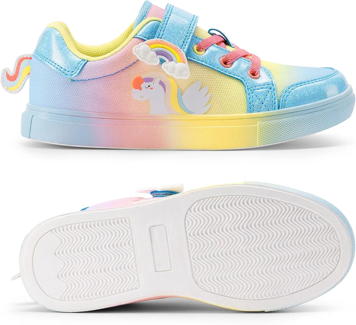 DREAM PAIRS Girls Shoes Toddler Sneakers Rainbow Storybook Casual School Walking Footwear for Toddler/Little Kids