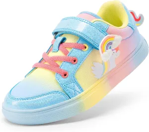 DREAM PAIRS Girls Shoes Toddler Sneakers Rainbow Storybook Casual School Walking Footwear for Toddler/Little Kids